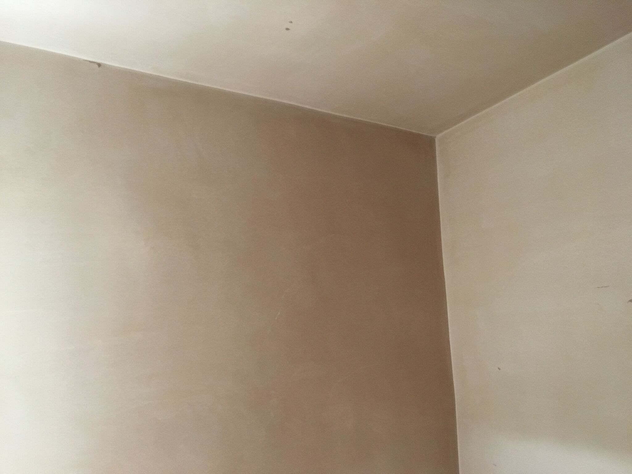 Clean finished plastered room corner